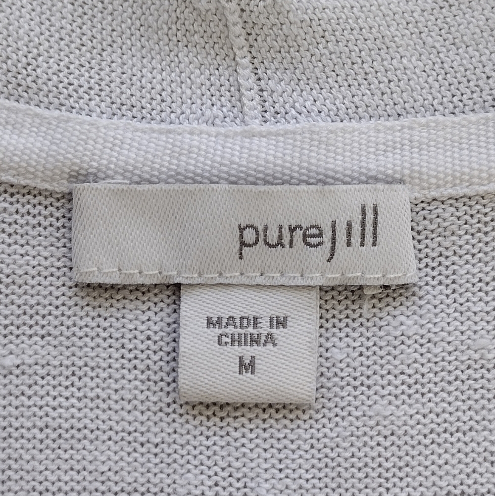 J. Jill Linen Cotton Coastal Grandma Open Front Knit Woman's Cardigan - Picture 13 of 14